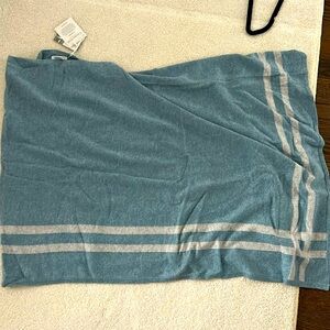 Garnet Hill cashmere one shoulder poncho.  NWT. Pretty blue and gray color.